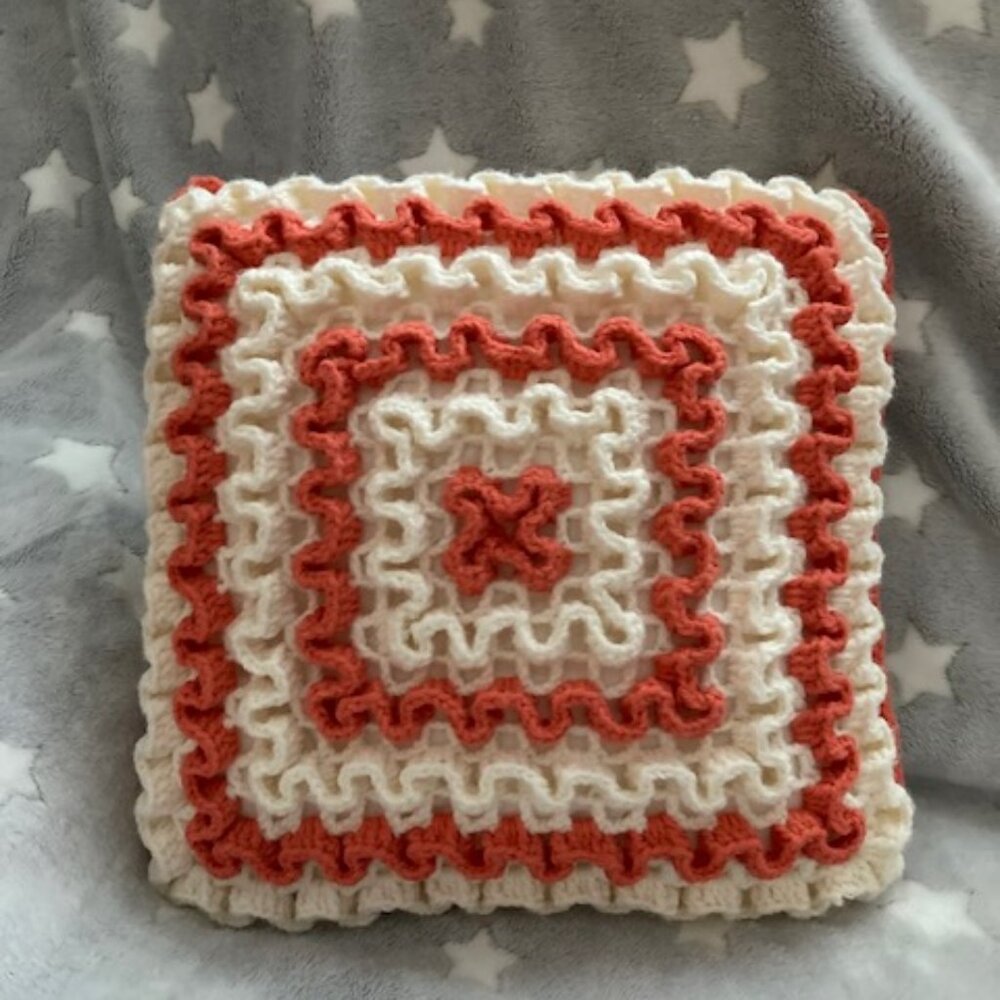 Handmade crochet Pillow 14x14